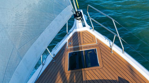 the wide foredeck