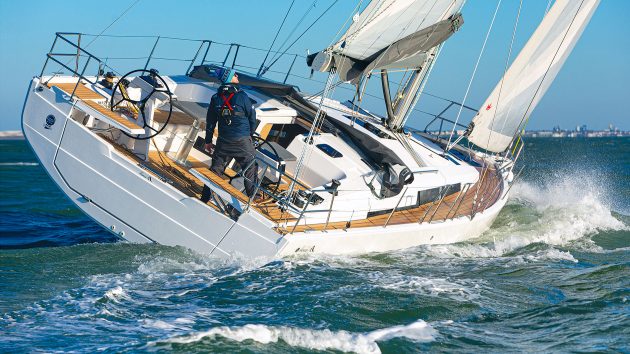 The boat on slightly choppy water