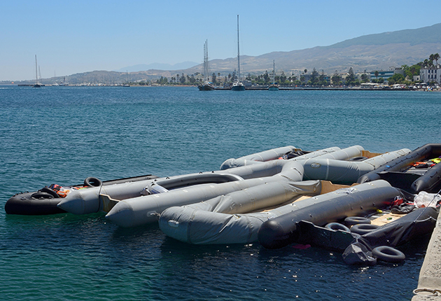 Abandoned lifejackets and inflatables show the routes migrants at sea are taking and where they are making landfall