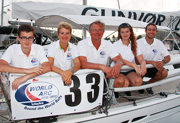A crew on a yacht about to sail across the Atlantic on the ARC