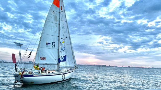 Guy Waites has suffered minimal gear failure aboard his Tradewind 35. Credit: GGR 2022