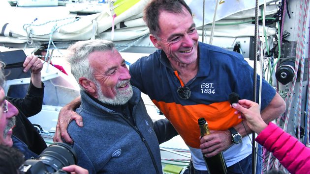 Tapio Lehtinen and Jean Luc Van Den Heede, both sailors in the Golden Globe Race 2018