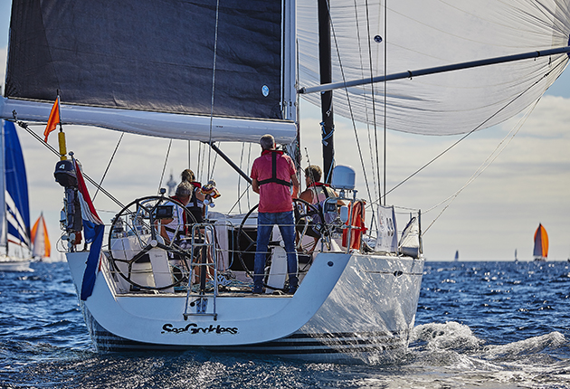 Xc45 yacht Sea Goddess crossing the Atlantic Rally for Cruisers start line in Gran Canaria