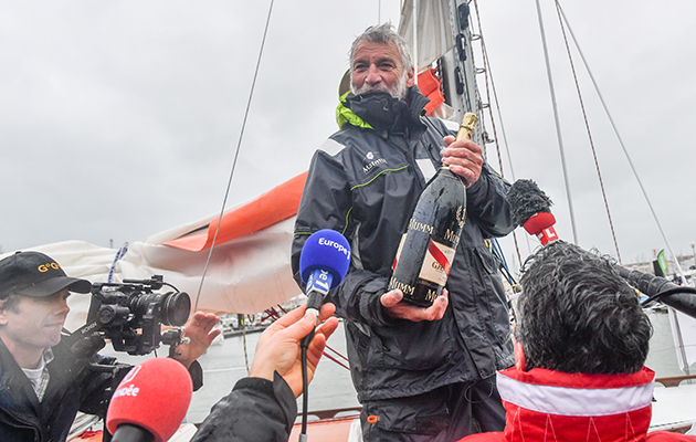 Jean-Luc Van Den Heede after finishing the Golden Globe Race 2019