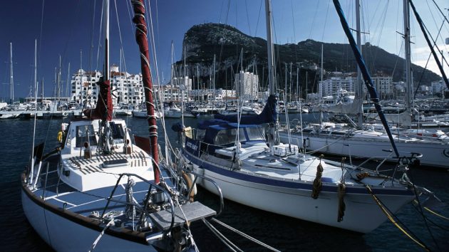 yachts berthed in a marina in Gibraltar