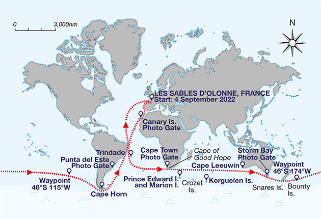 The Golden Globe Race 2022 route