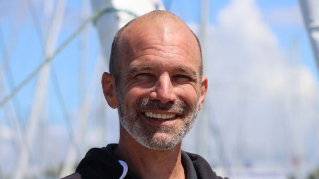 2022 Golden GLobe Race skipper Michael Guggenberger wearing a black tshirt