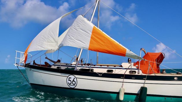 A boat belonging to Guy deBoer carrying out a jury rig test on his boat