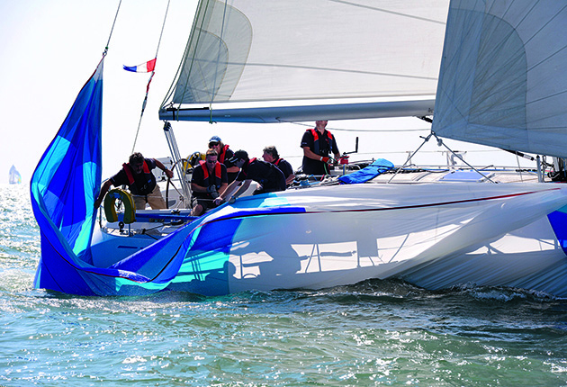 A spinnaker in the water