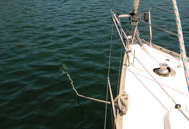 attach the lazy line when mooring