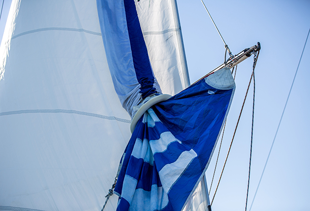 A snuffer being used on a spinnaker