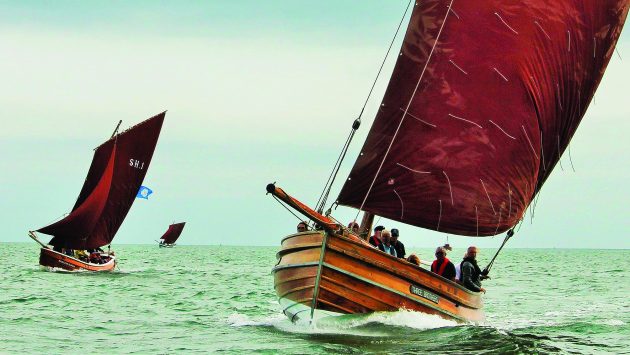 Bridlington Sailing Cobles are some of the biggest, at 38-40ft, but still have a dipping lug and foresails. Credit: Paul L Arro