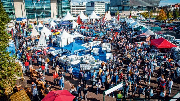 An aerial view of the Southampton Boat show