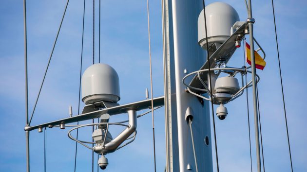 marine Satellite communication - a satellite dome for a boat