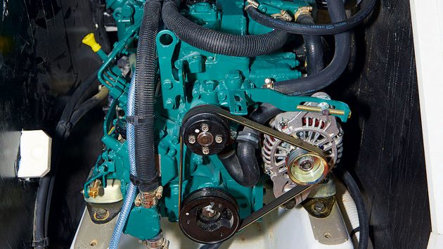An engine on a boat