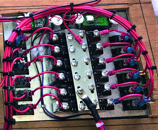 Cabling on board a yacht