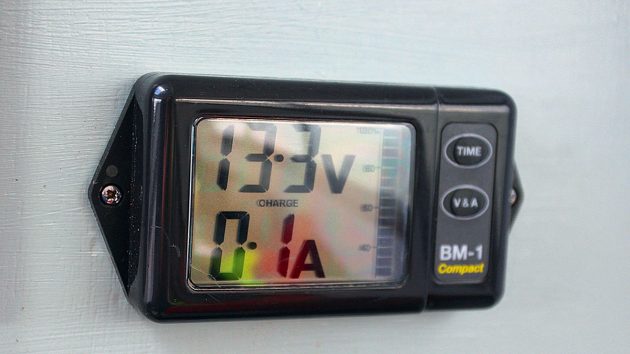 a battery monitor on a boat