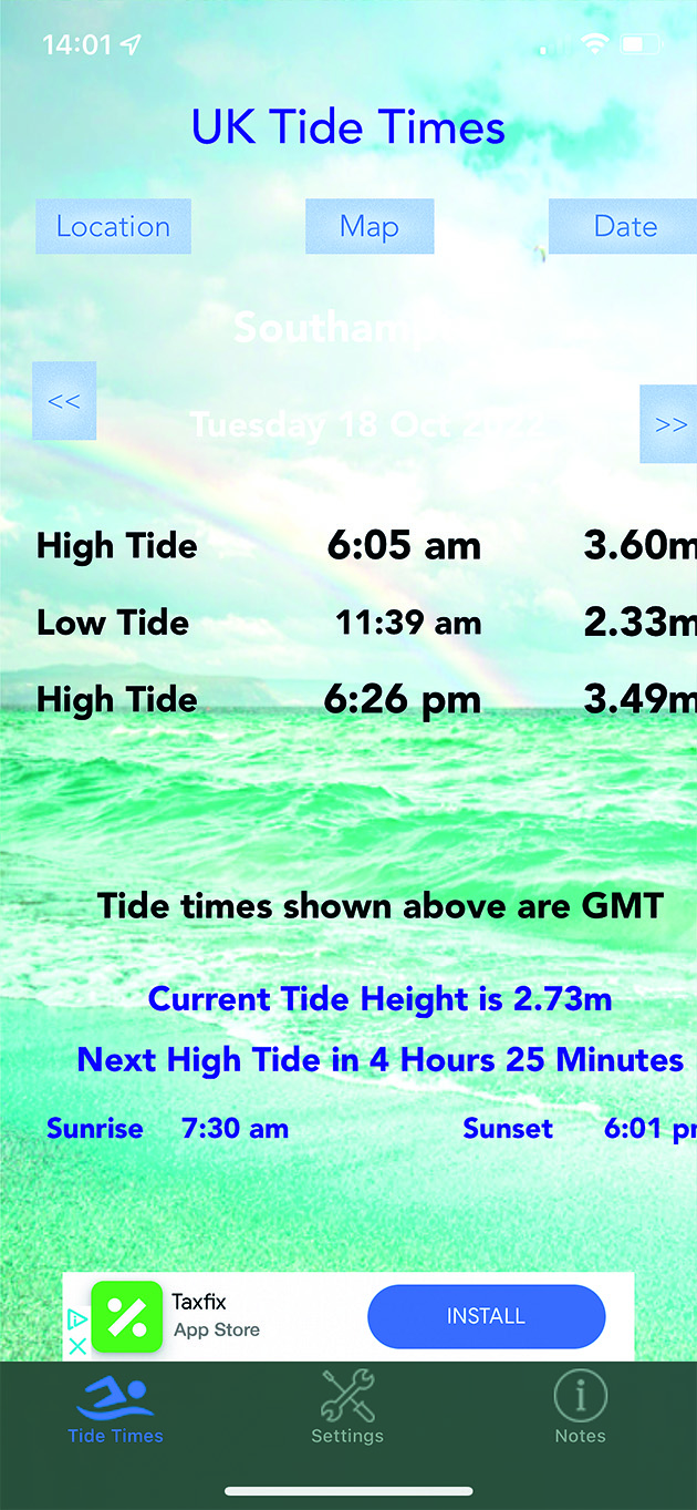 UK Tide Times app