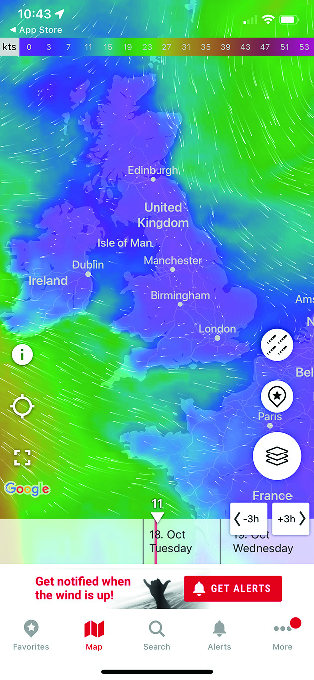 Windfinder weather app