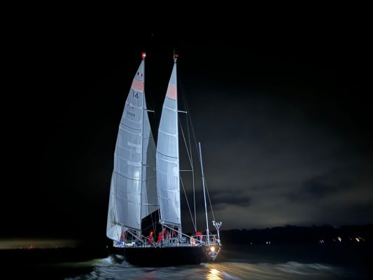 The French legend Pen Duick VI FR (14), skippered by the indomitable Marie Tabarly, has taken provisional line honours in the final leg of the inaugural McIntyre Ocean Globe Rac