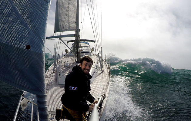 The Irish entrant for the Golden Globe Race Gregor McGuckin on board his yacht