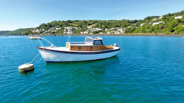 A boat moored near Looe.