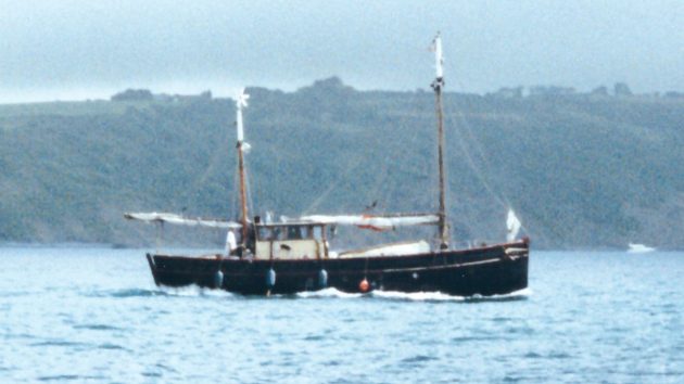 Voyageur, a Cornish Lugger motor yacht built at Curtis and Pape boatyard, West Looe.