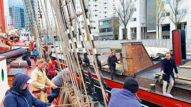 The crew on arrival in Rotterdam.