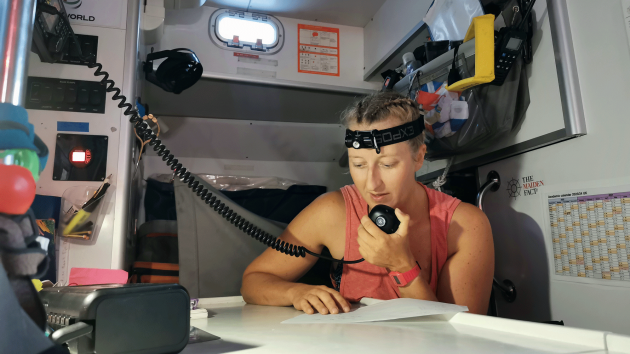 Rachel in action at the nav desk.
