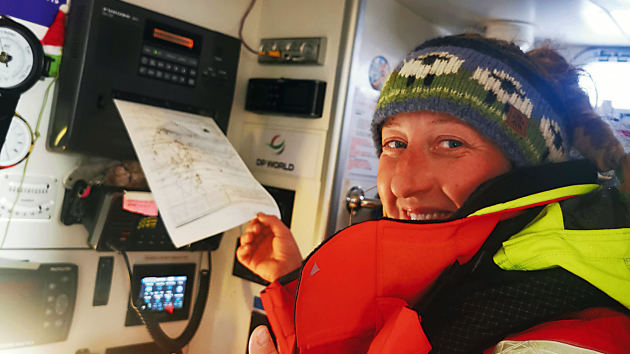 Rachel Burgess very excited to get a readable chart from weatherfax