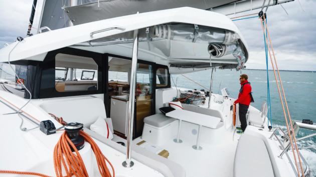 A hard-top canopy keeps weather and sun at bay over the well-sheltered cockpit.